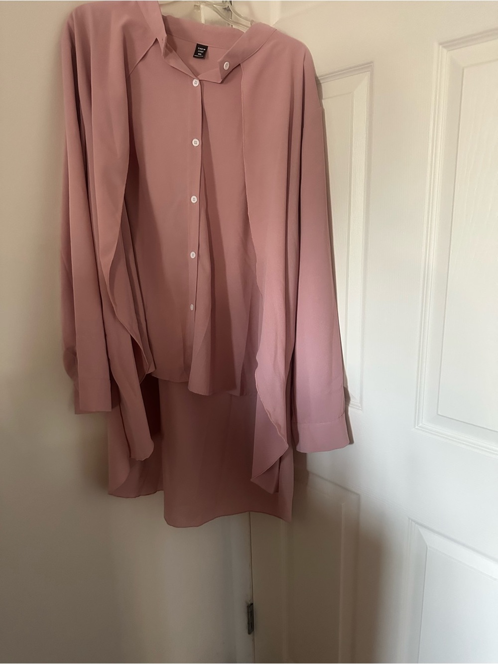 SHEIN Dusty Rose High-Low Button Front Skirt Set